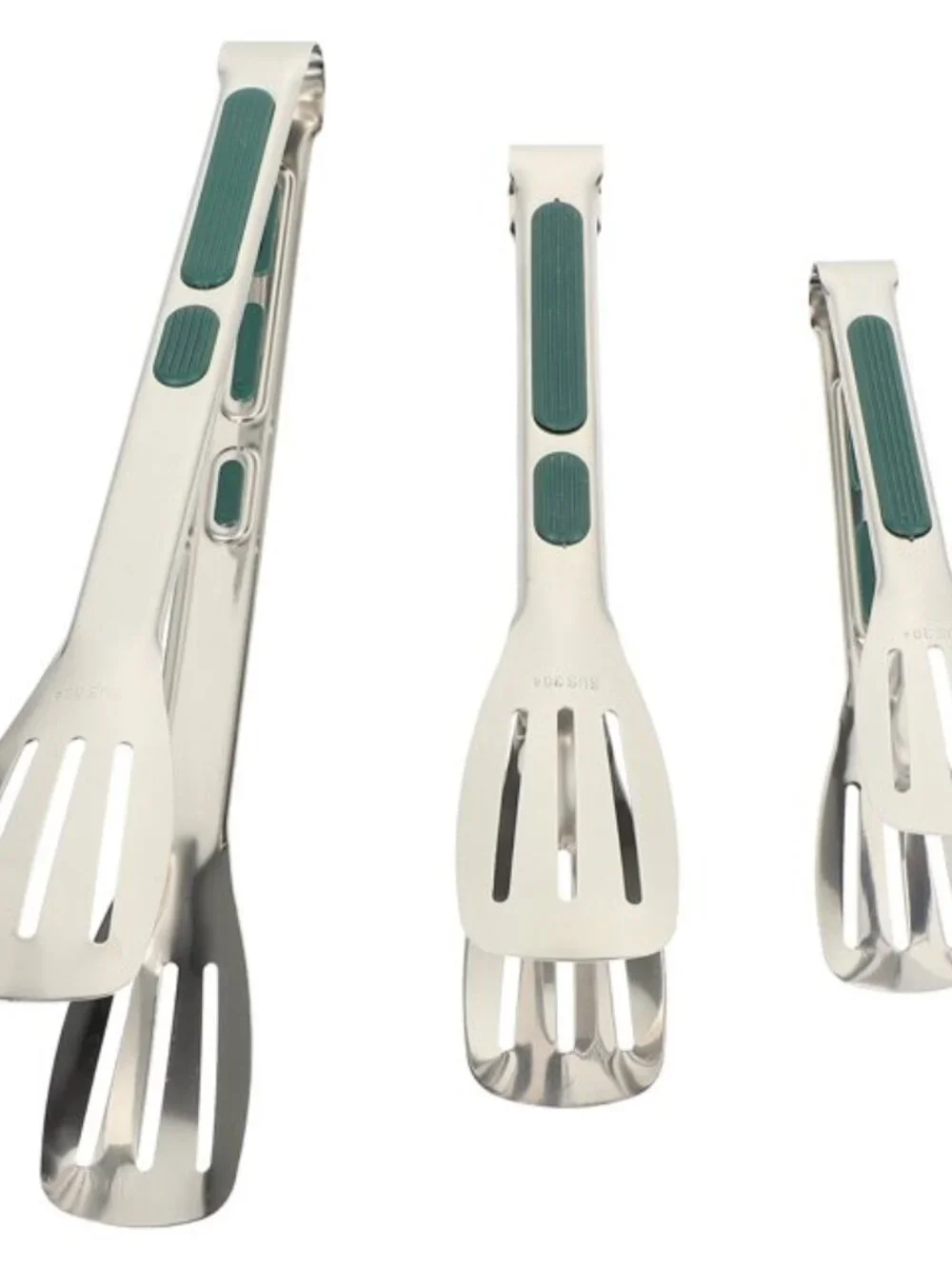 3x Stainless Steel Kitchen Tongs Food Serving Grill Multi Purpose Cooking Tongs